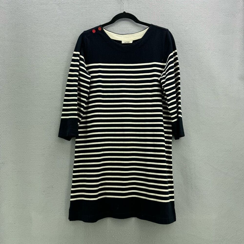 Anthropologie Allihop Womens Top Of The Line Sailor Striped Mini Dress Medium